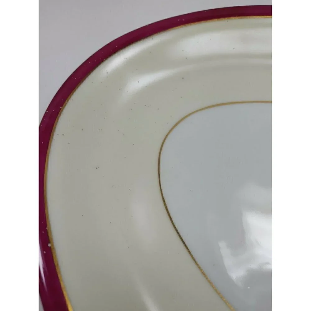 Vtg 1930's Victoria Ivory China Czechoslovakia Two Platters & Oven China Bowl